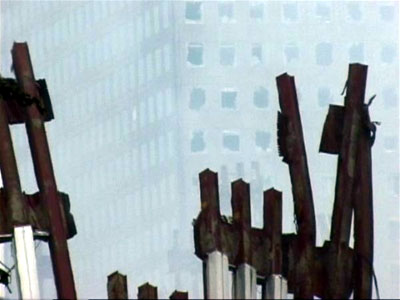 Hands Reaching to Heaven: The remains of the World Trade Center appears to reach to Heaven
