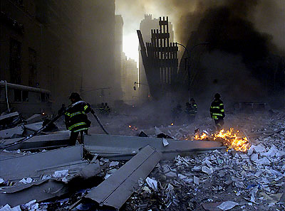 Hero firefighters at Ground Zero